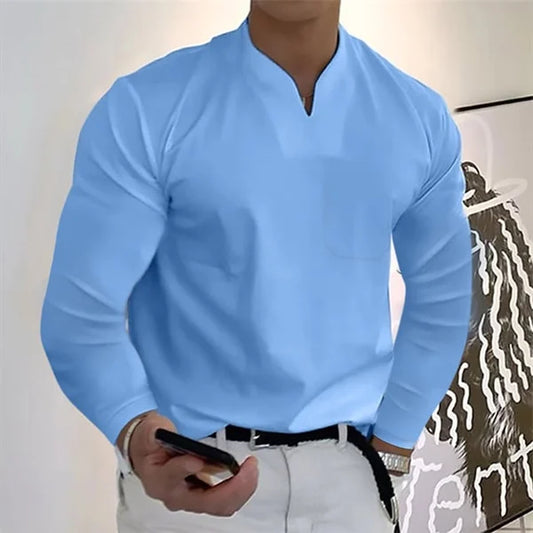 Iván - Camiseta Holgada Informal de Manga Larga